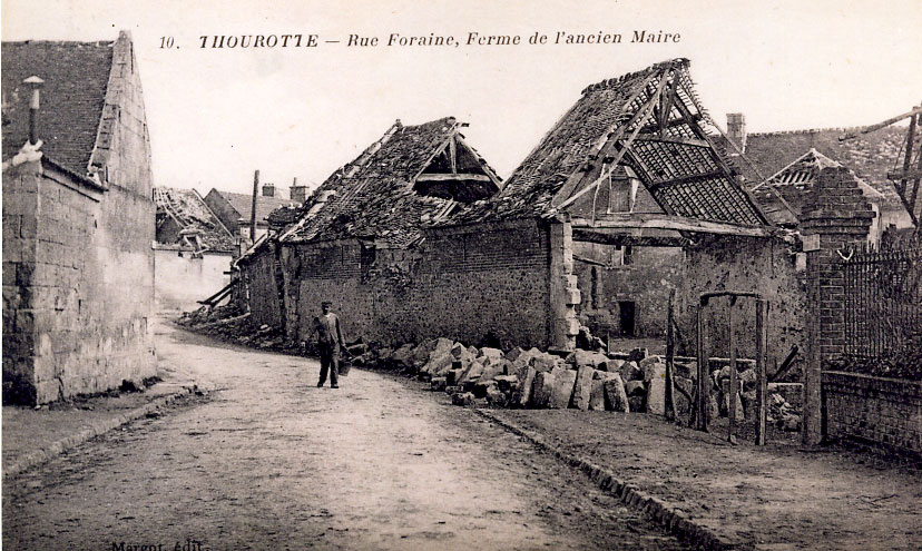 La rue Fontaine, destructions 1918